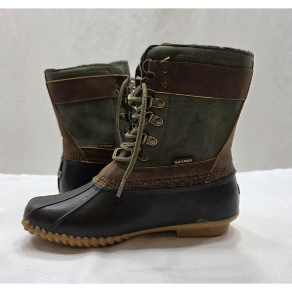 JBU by Jambu Women's Windsor Waterproof Army Green & Brown Duck Boots. Size 9M - Picture 5 of 8